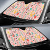 Pink Cactus Pattern Print Car Sun Shade-grizzshop