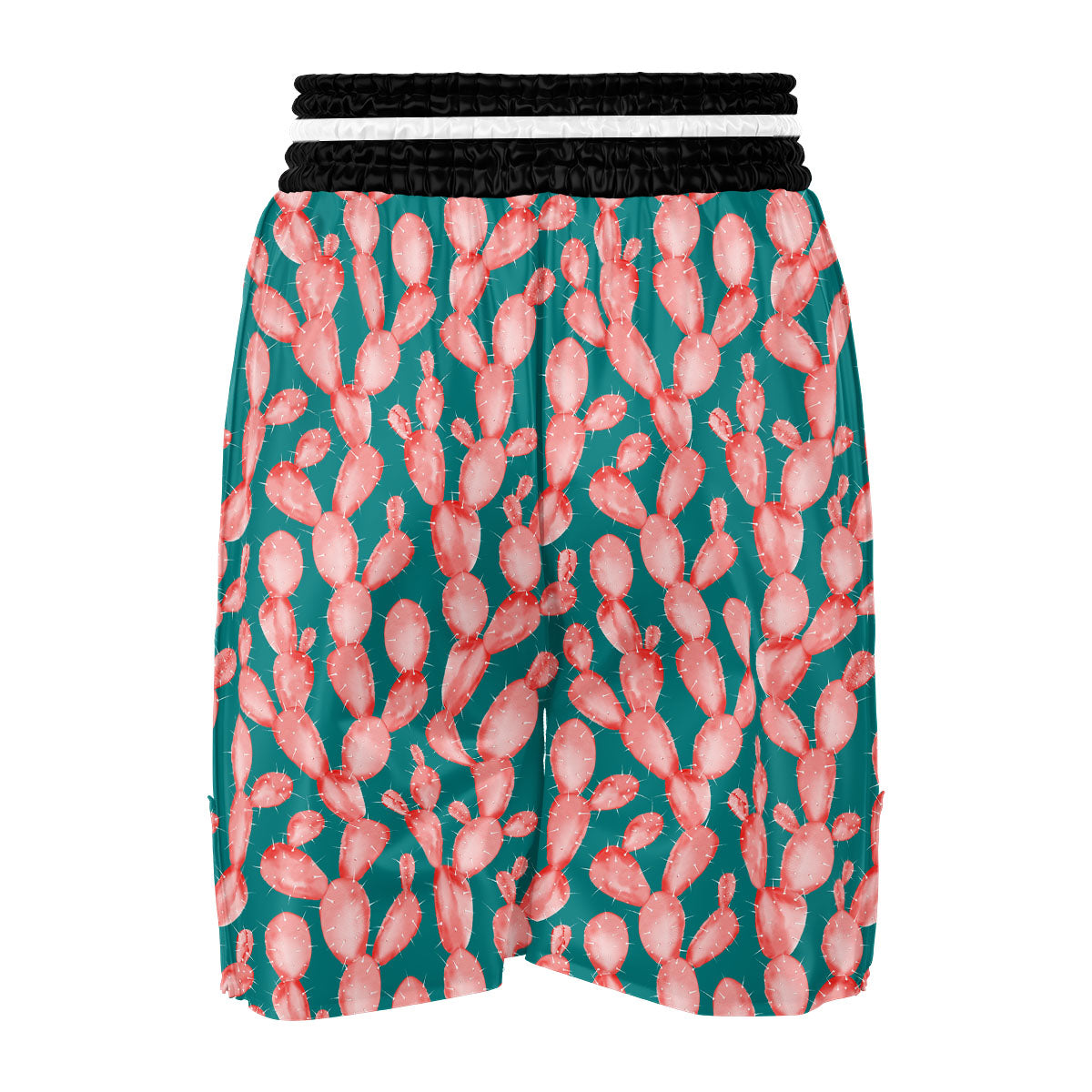 Pink Cactus Print Pattern Boxing Shorts-grizzshop