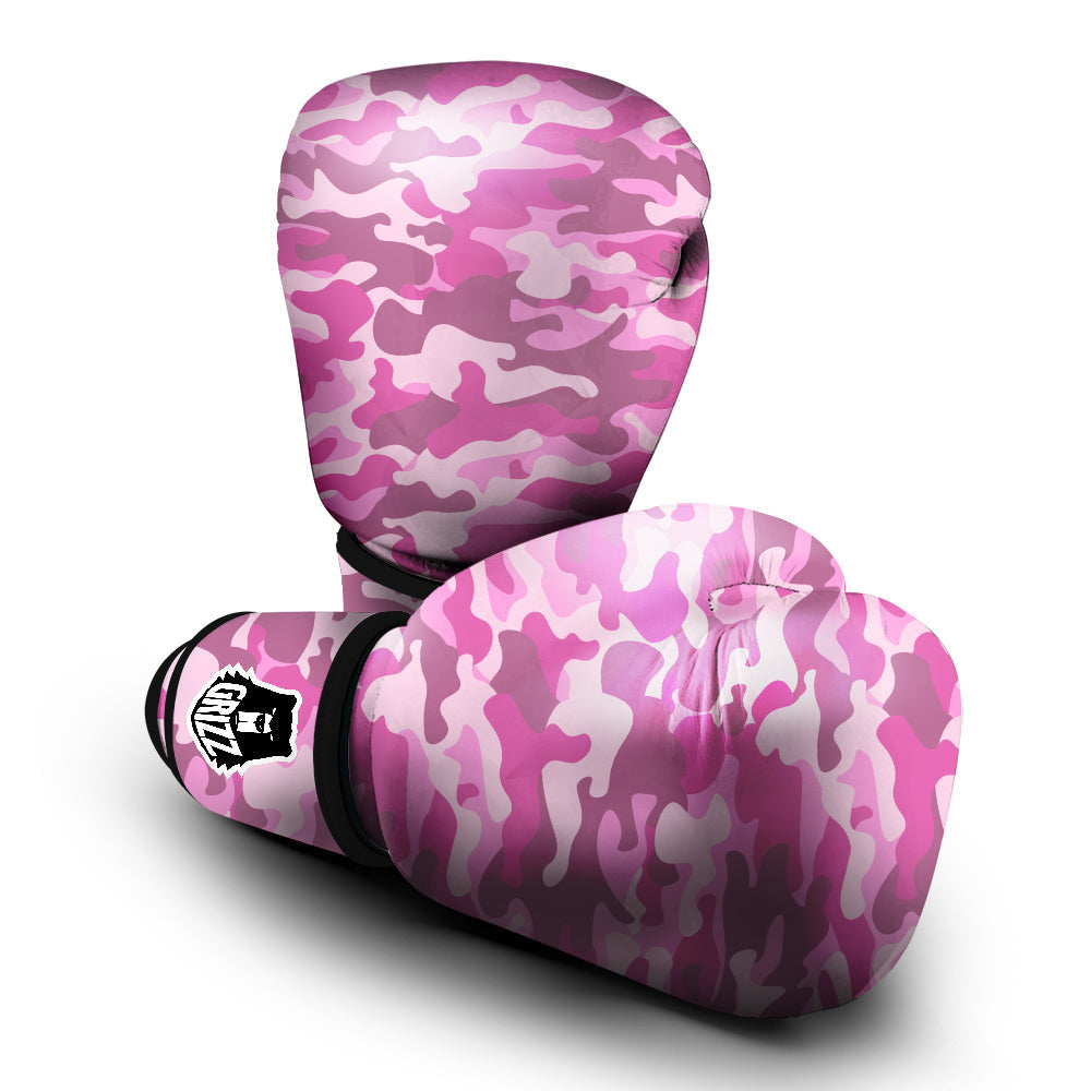 Pink Camo And Camouflage Print Boxing Gloves-grizzshop