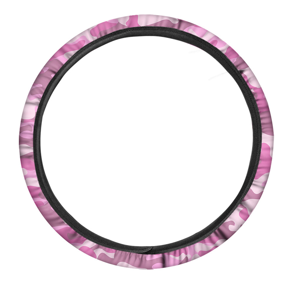 Pink Camo And Camouflage Print Car Steering Wheel Cover-grizzshop