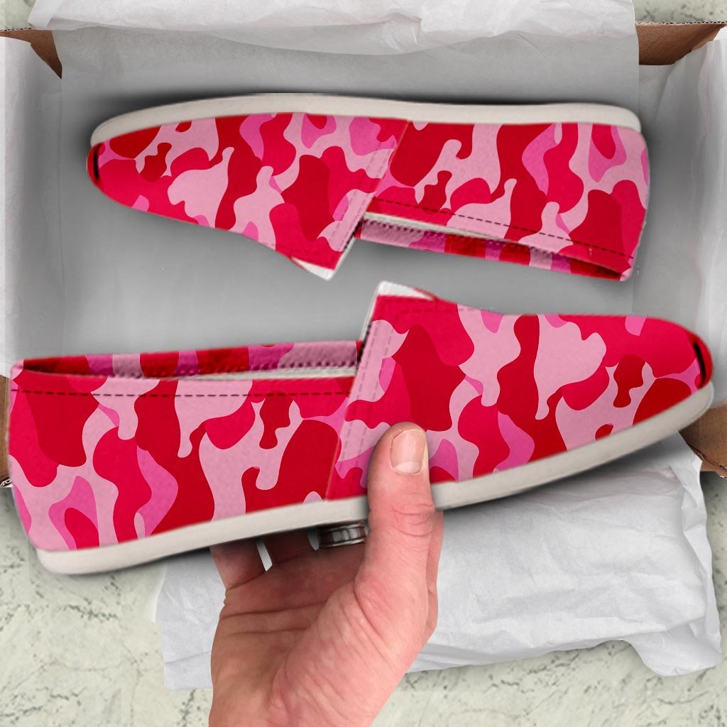 Pink Camo Print Canvas Shoes-grizzshop
