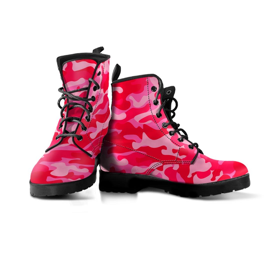 Pink Camo Print Men's Boots-grizzshop