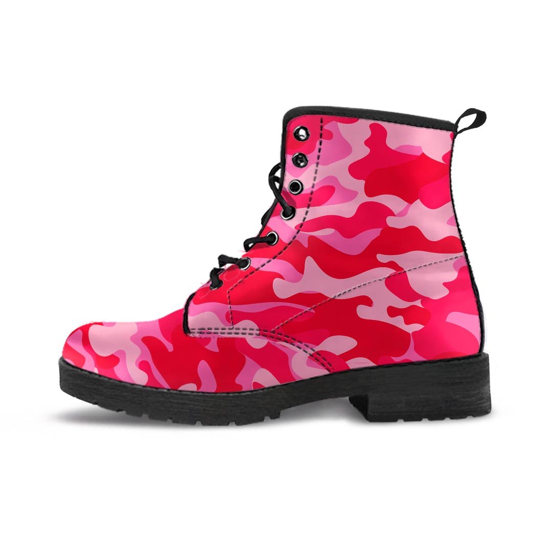 Pink Camo Print Men's Boots-grizzshop