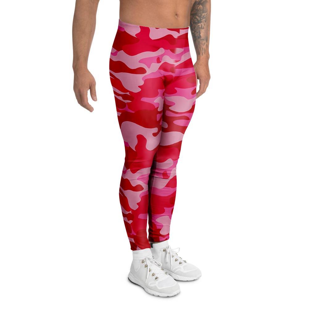 Pink Camo Print Men's Leggings-grizzshop