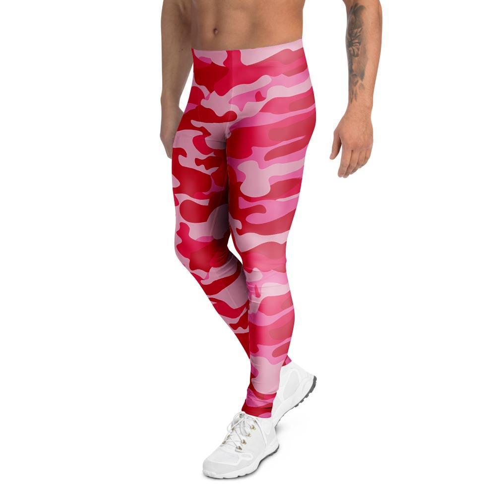 Pink Camo Print Men's Leggings-grizzshop