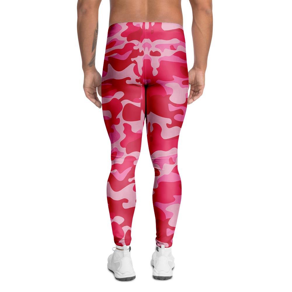 Pink Camo Print Men's Leggings-grizzshop