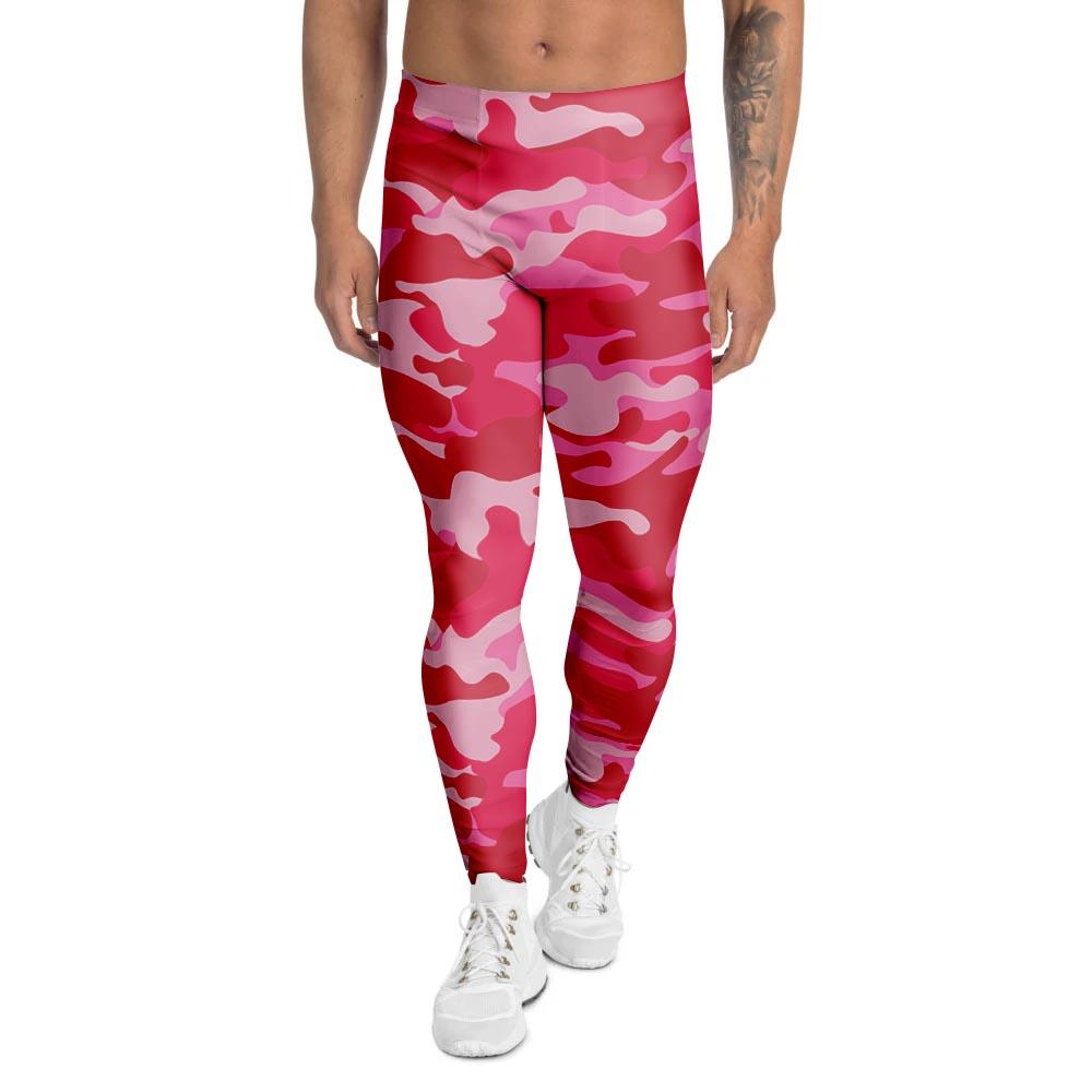 Pink Camo Print Men's Leggings-grizzshop