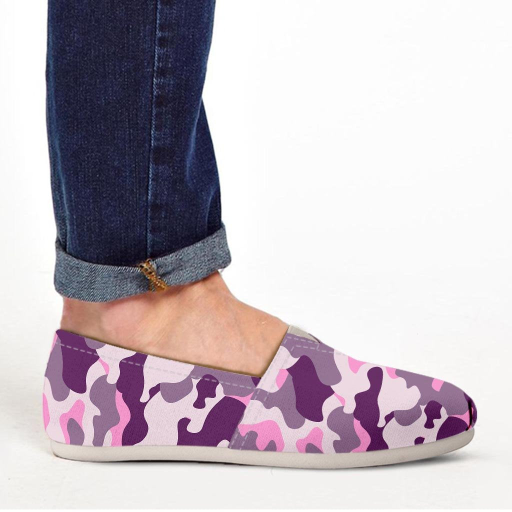 Pink Camouflage Print Canvas Shoes-grizzshop