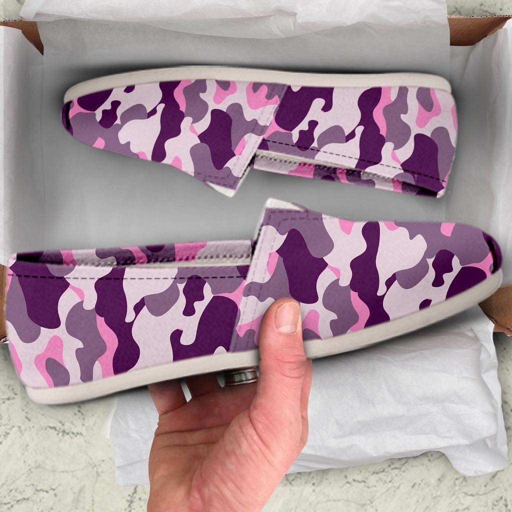 Pink Camouflage Print Canvas Shoes-grizzshop