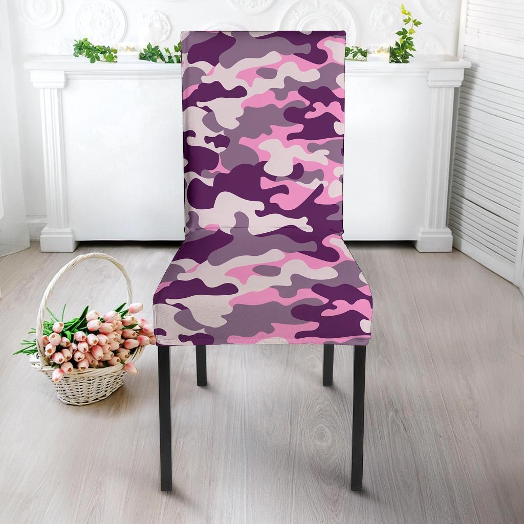 Pink Camouflage Print Chair Cover-grizzshop