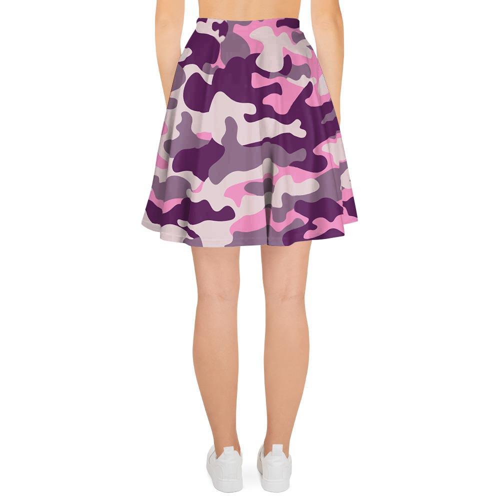 Pink Camouflage Print Women's Skirt-grizzshop