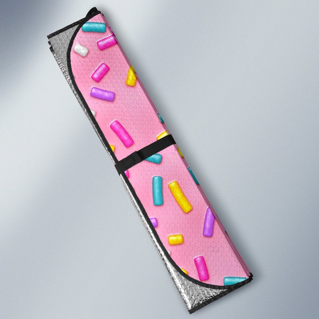 Pink Candy Pattern Print Car Sun Shade-grizzshop