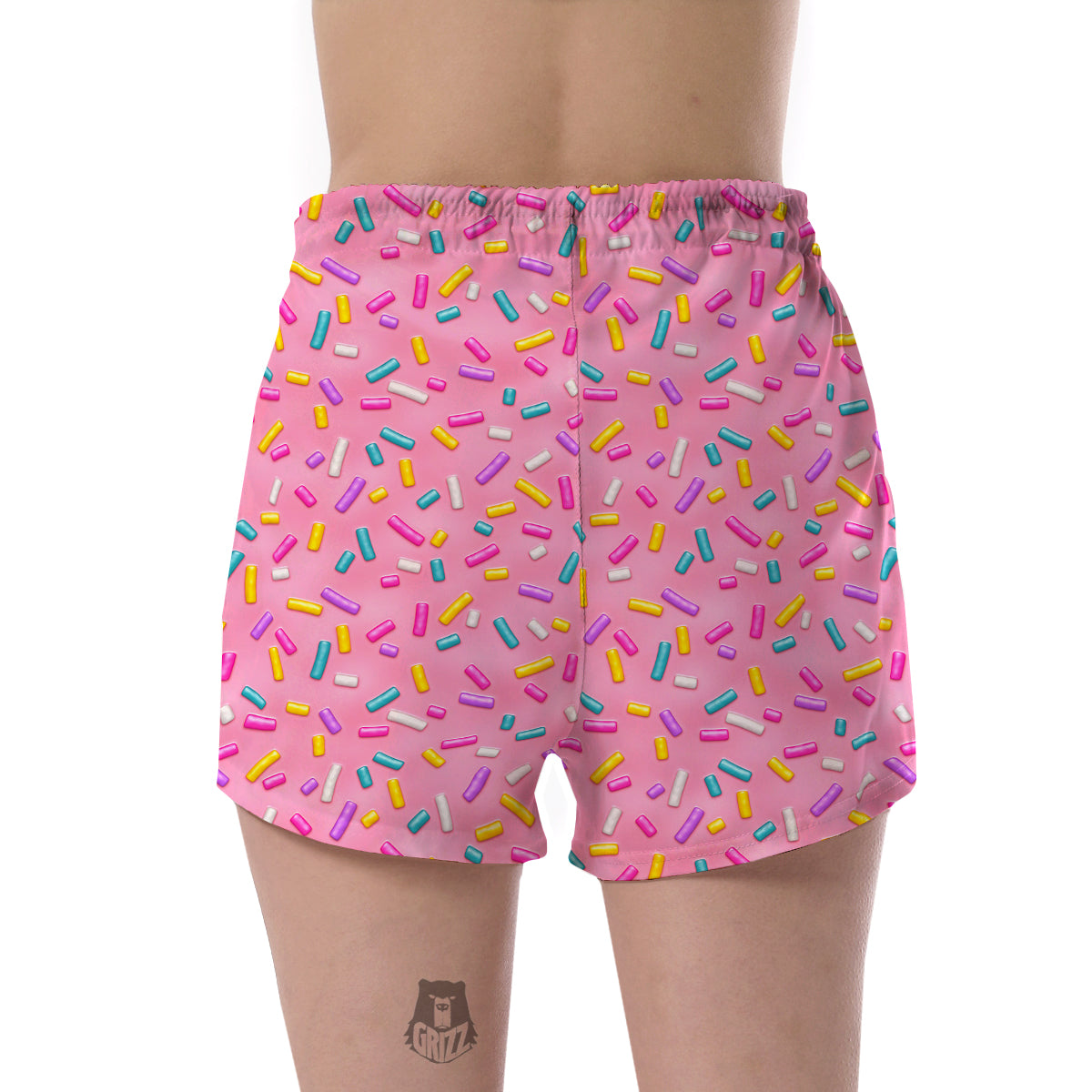 Pink Candy Pattern Print Women's Shorts-grizzshop