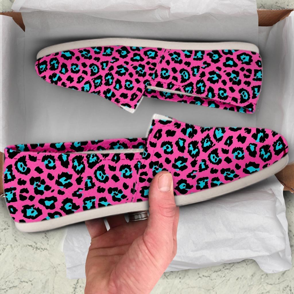 Pink Cheetah Canvas Shoes-grizzshop