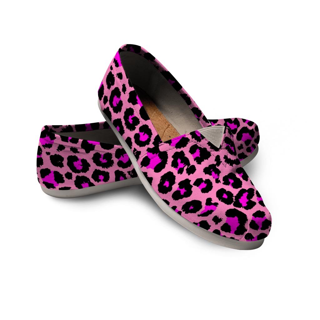 Pink Cheetah Leopard Canvas Shoes-grizzshop