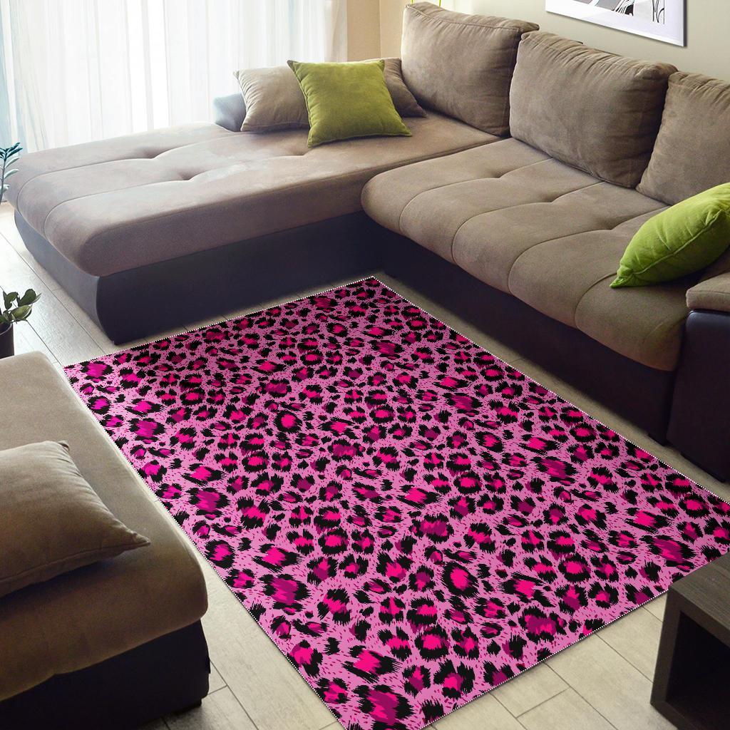 Pink Cheetah Leopard Pattern Print Floor Mat-grizzshop