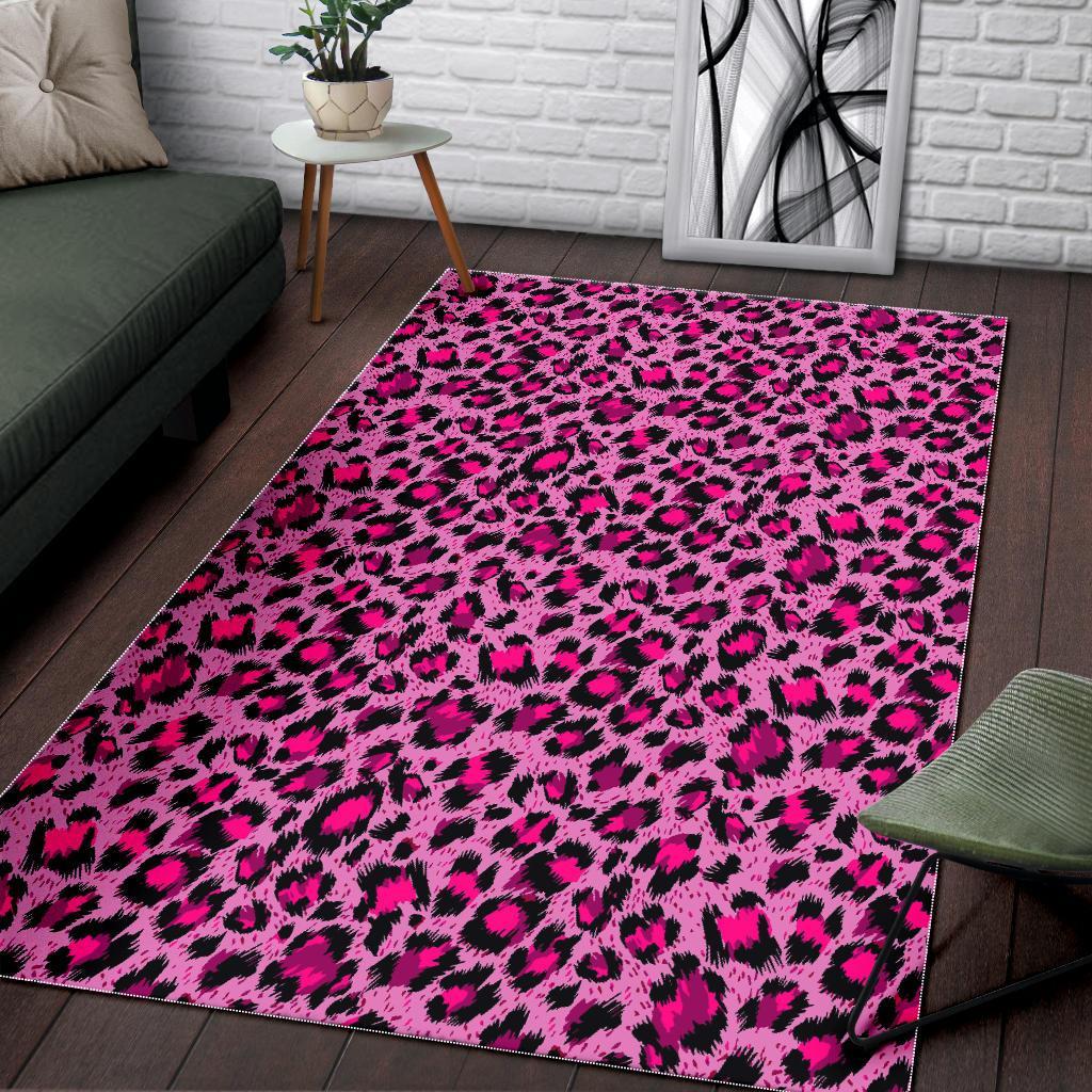 Pink Cheetah Leopard Pattern Print Floor Mat-grizzshop