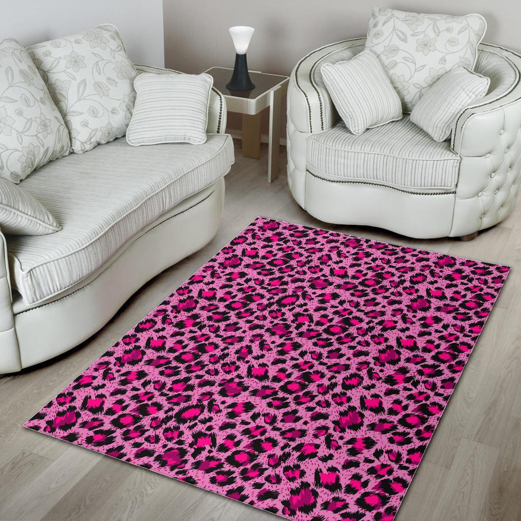 Pink Cheetah Leopard Pattern Print Floor Mat-grizzshop
