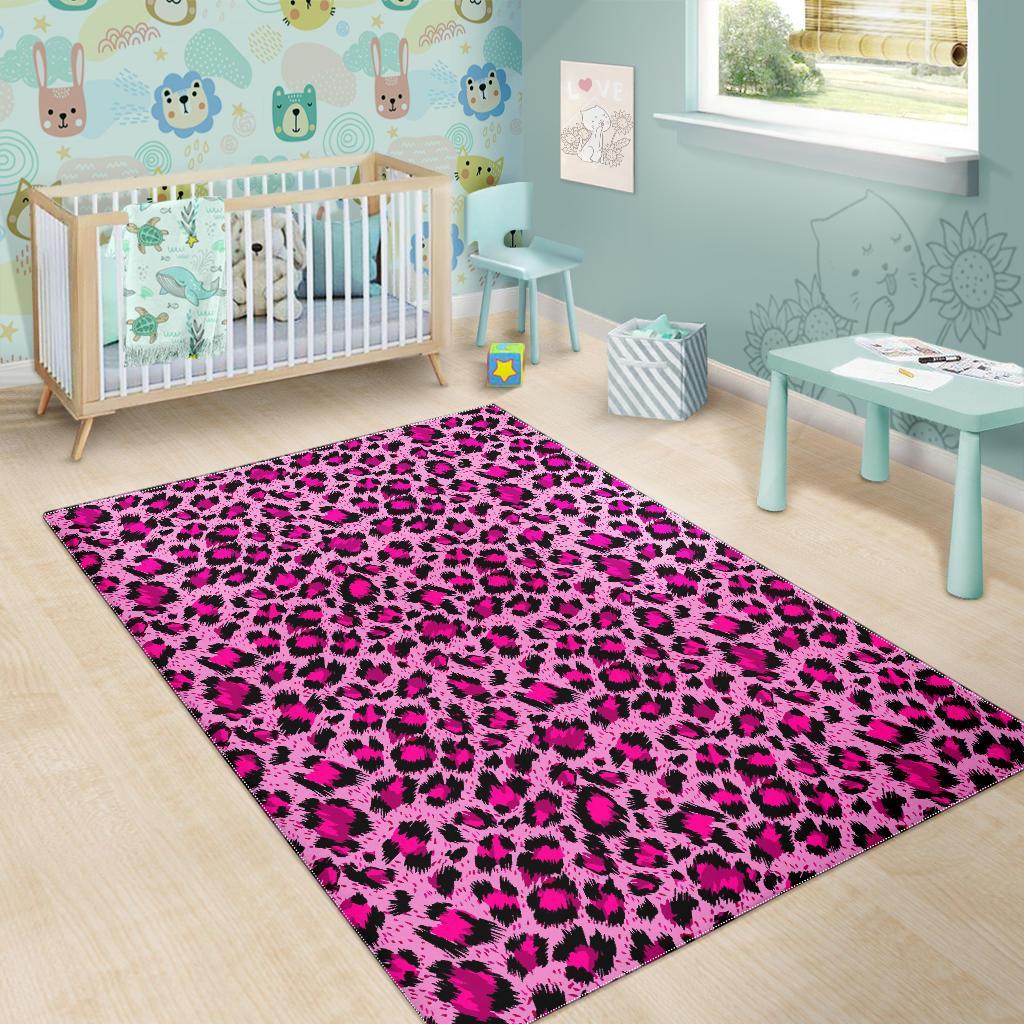 Pink Cheetah Leopard Pattern Print Floor Mat-grizzshop