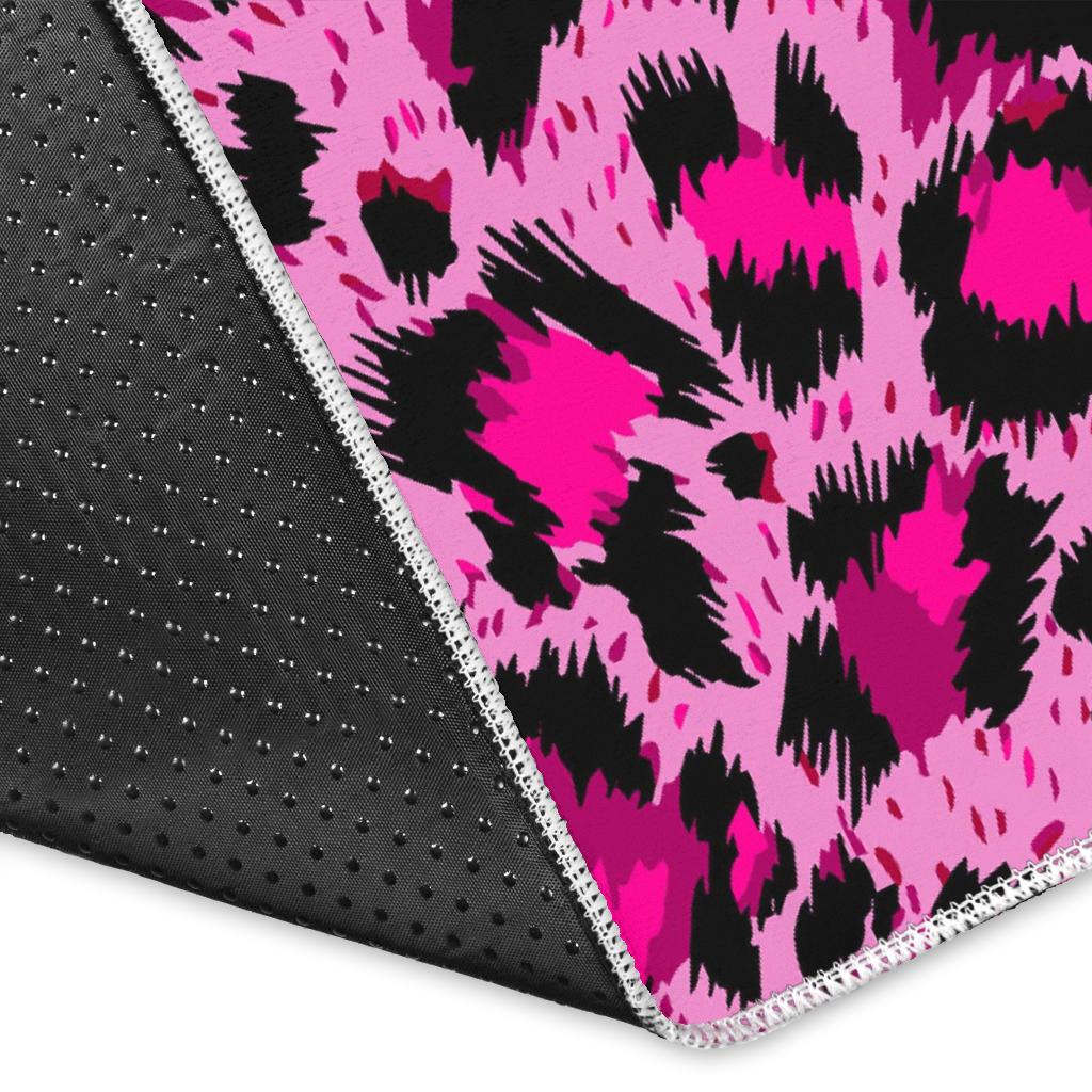 Pink Cheetah Leopard Pattern Print Floor Mat-grizzshop