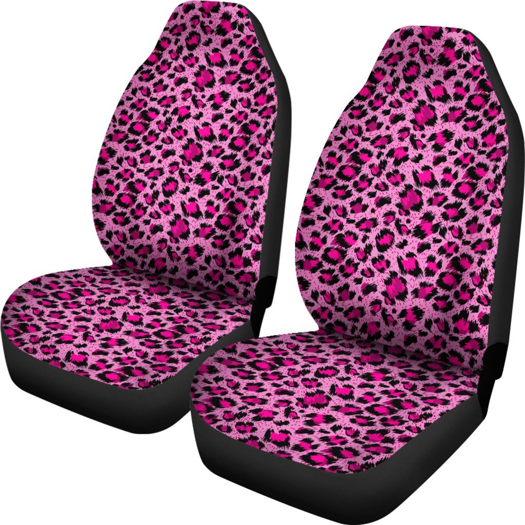 Pink Cheetah Leopard Pattern Print Universal Fit Car Seat Cover-grizzshop