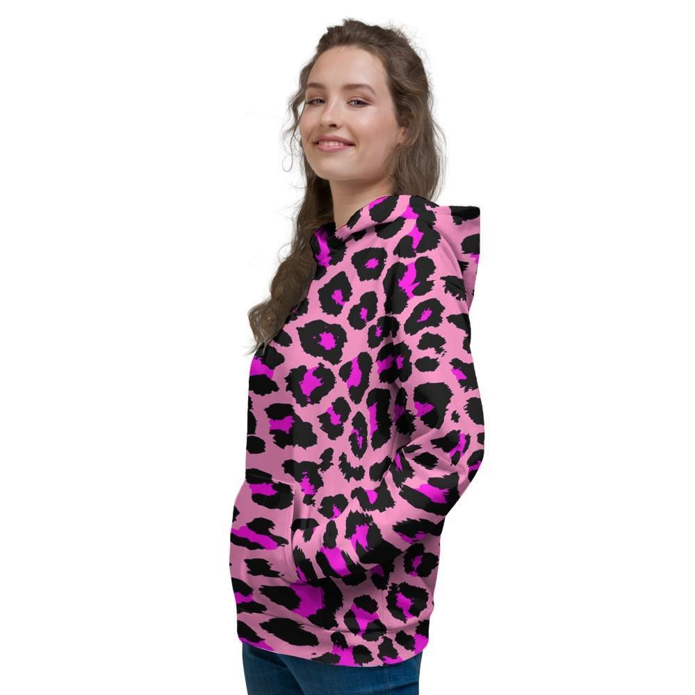 Pink Cheetah Leopard Women's Hoodie-grizzshop
