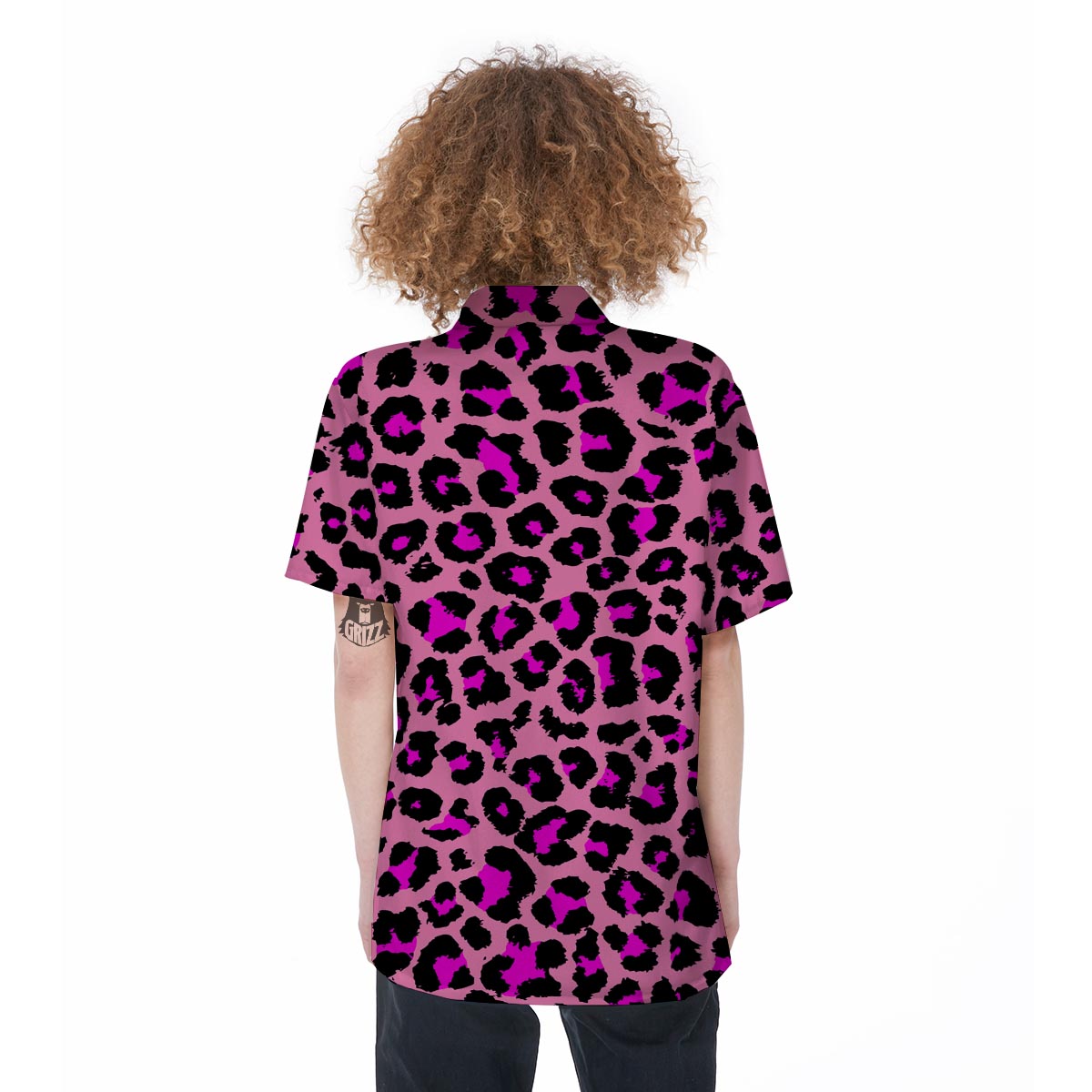 Pink Cheetah Leopard Women's Short Sleeve Shirts-grizzshop