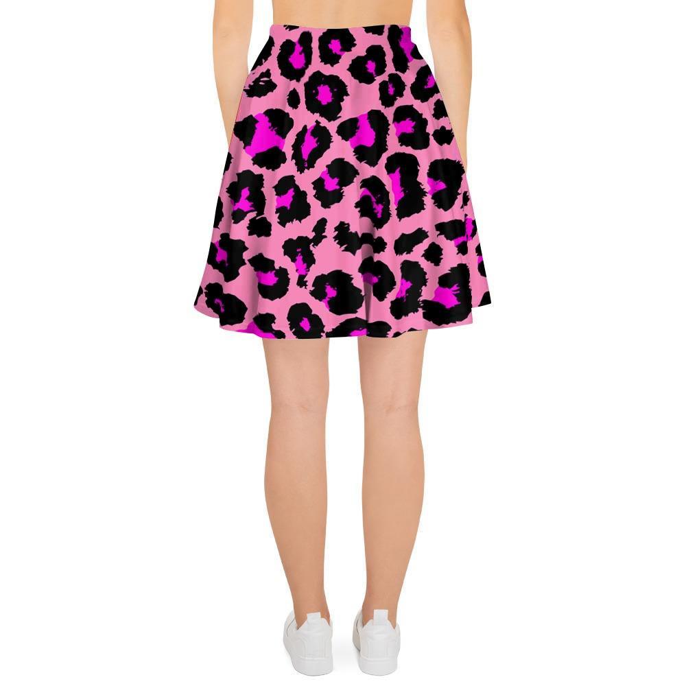 Pink Cheetah Leopard Women's Skirt-grizzshop