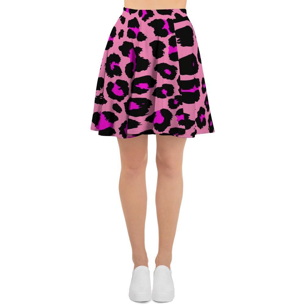 Pink Cheetah Leopard Women's Skirt-grizzshop