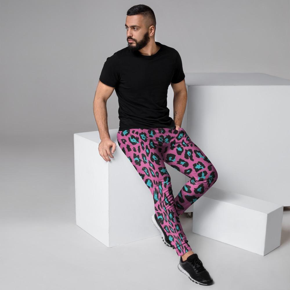 Pink Cheetah Men's Joggers-grizzshop