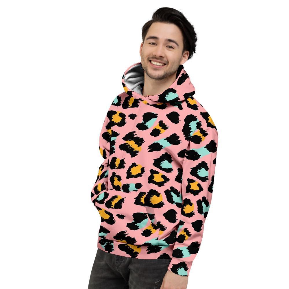 Pink Cheetah Print Men's Hoodie-grizzshop