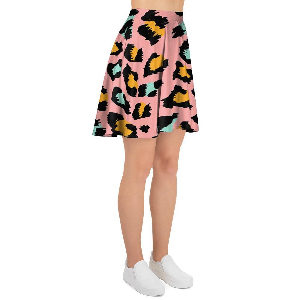 Pink Cheetah Print Women's Skirt-grizzshop