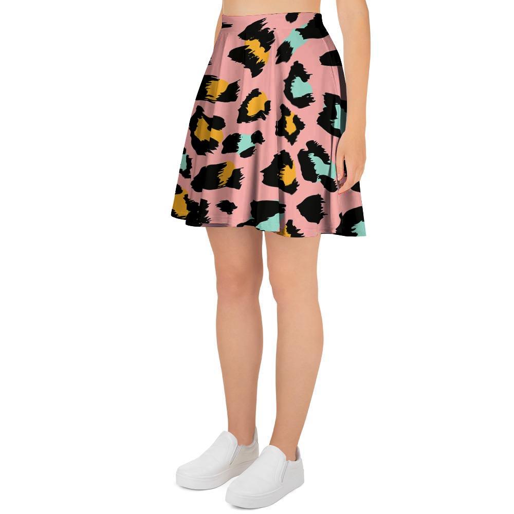 Pink Cheetah Print Women's Skirt-grizzshop