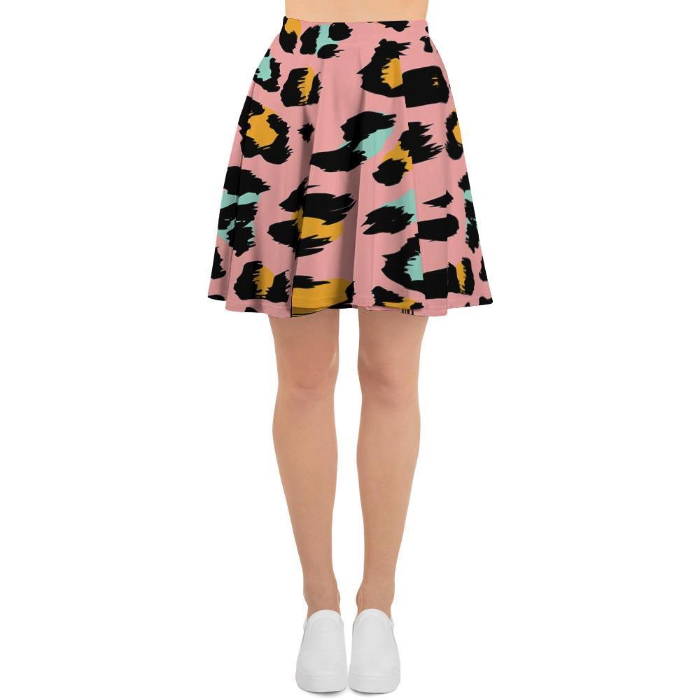 Pink Cheetah Print Women's Skirt-grizzshop