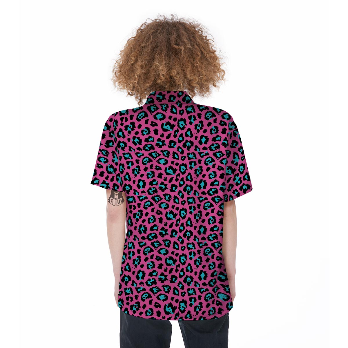Pink Cheetah Women's Short Sleeve Shirts-grizzshop