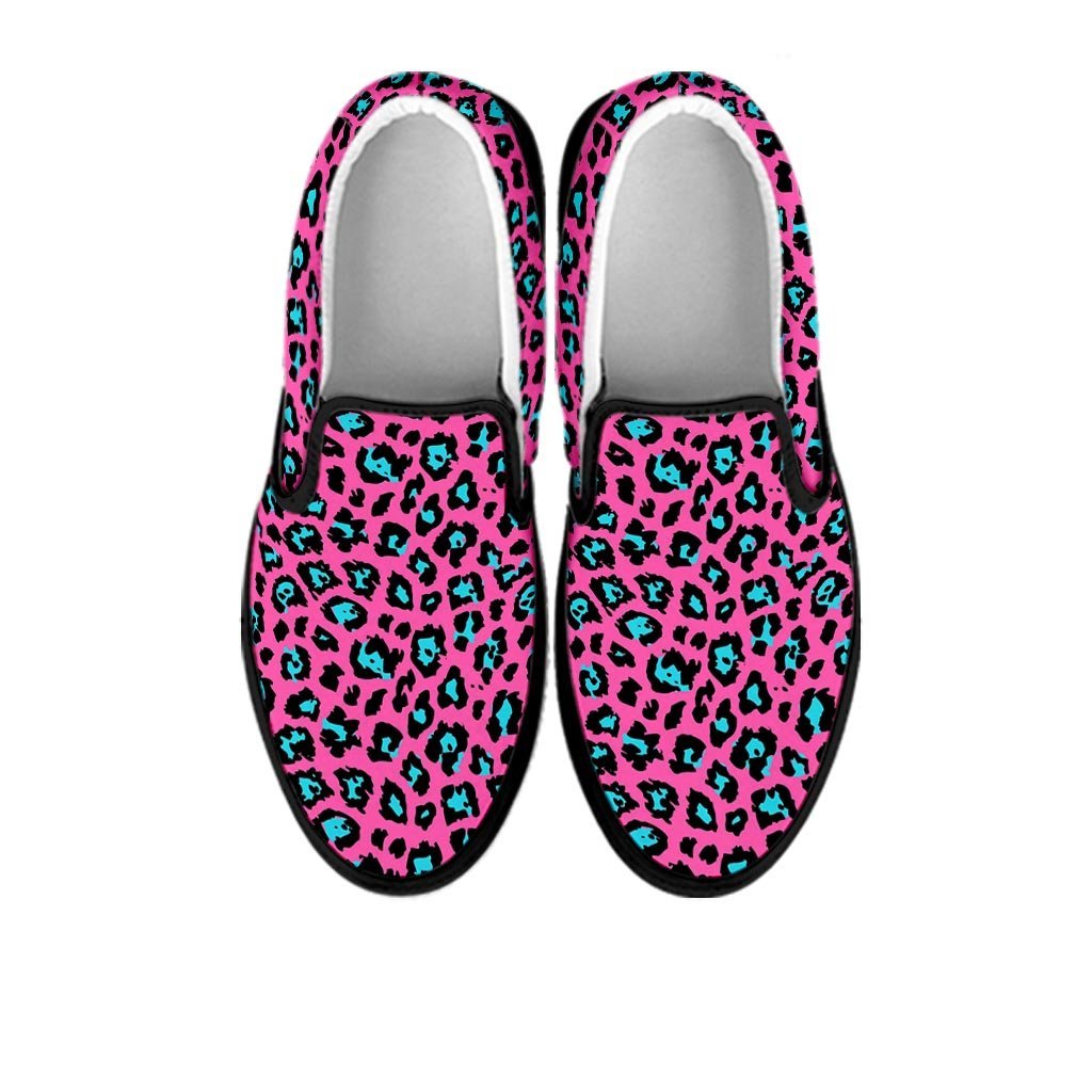 Pink Cheetah Women's Slip On Sneakers-grizzshop