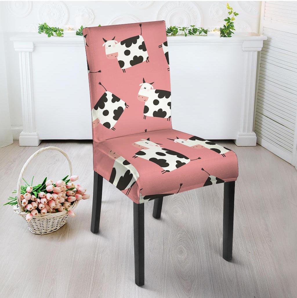 Pink Cow Pattern Print Chair Cover-grizzshop