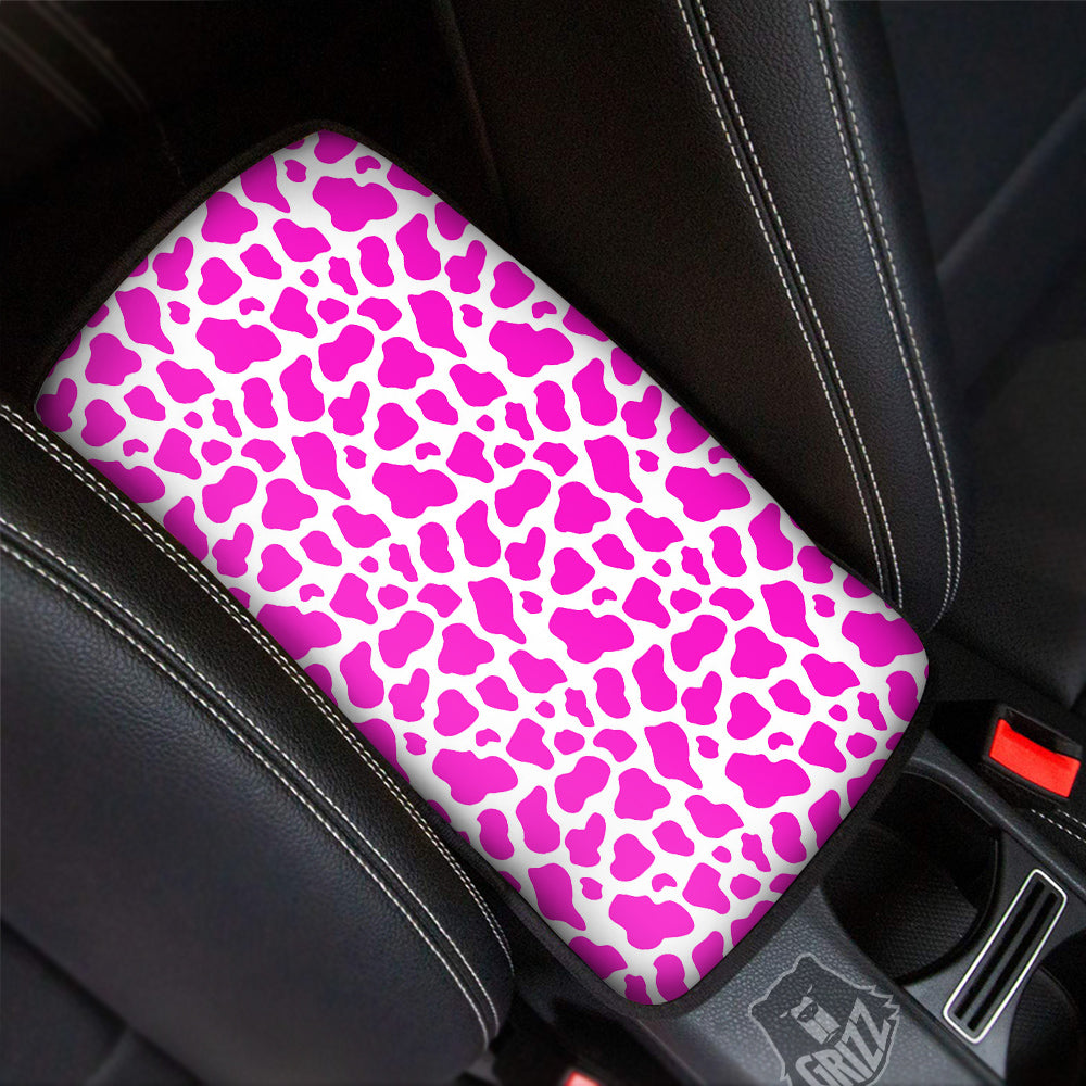 Pink Cow Print Pattern Car Center Console Cover-grizzshop