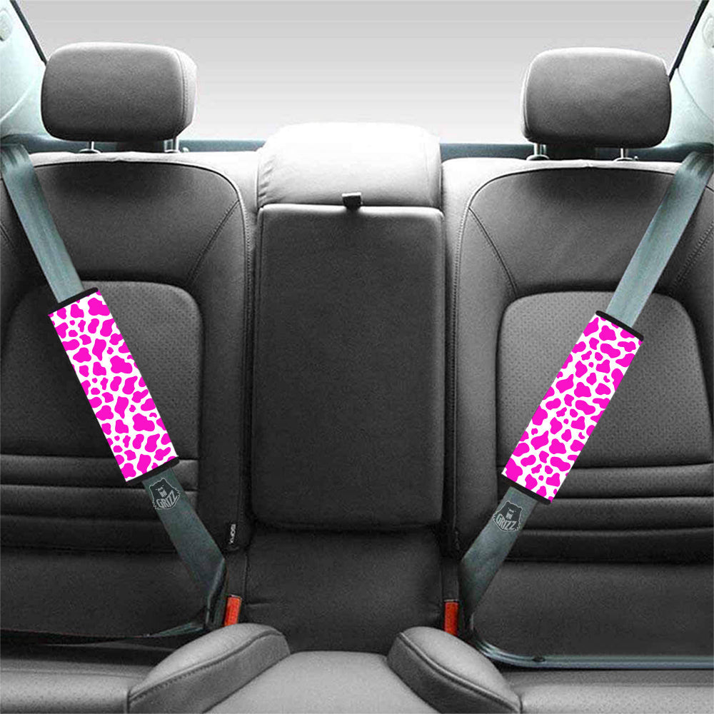 Pink Cow Print Pattern Car Seat Belt Cover-grizzshop