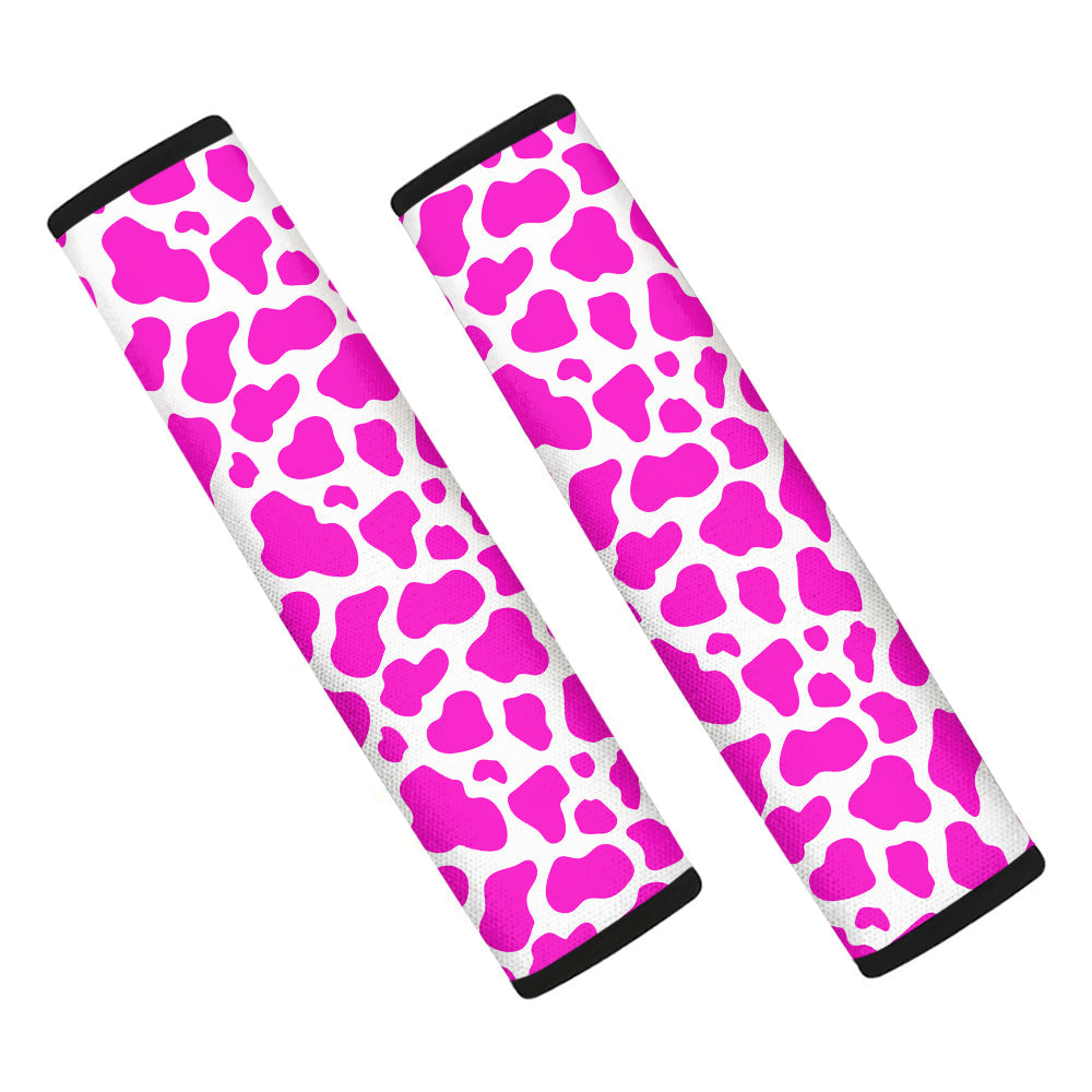 Pink Cow Print Pattern Car Seat Belt Cover-grizzshop