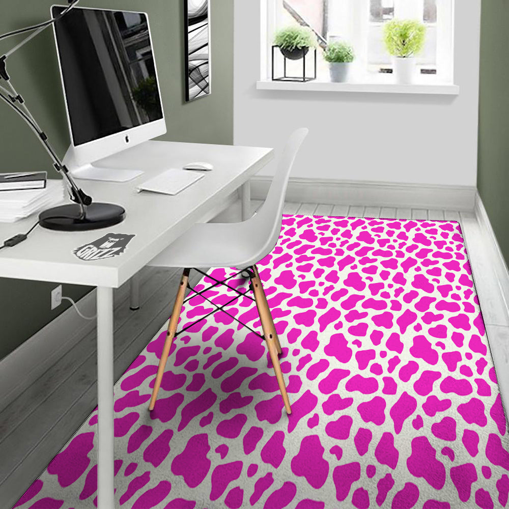Pink Cow Print Pattern Floor Mat-grizzshop