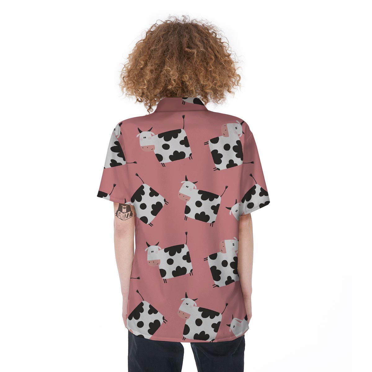 Pink Cow Women's Short Sleeve Shirts-grizzshop