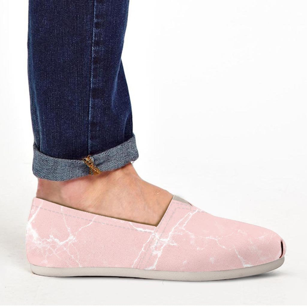 Pink Cracked Marble Canvas Shoes-grizzshop