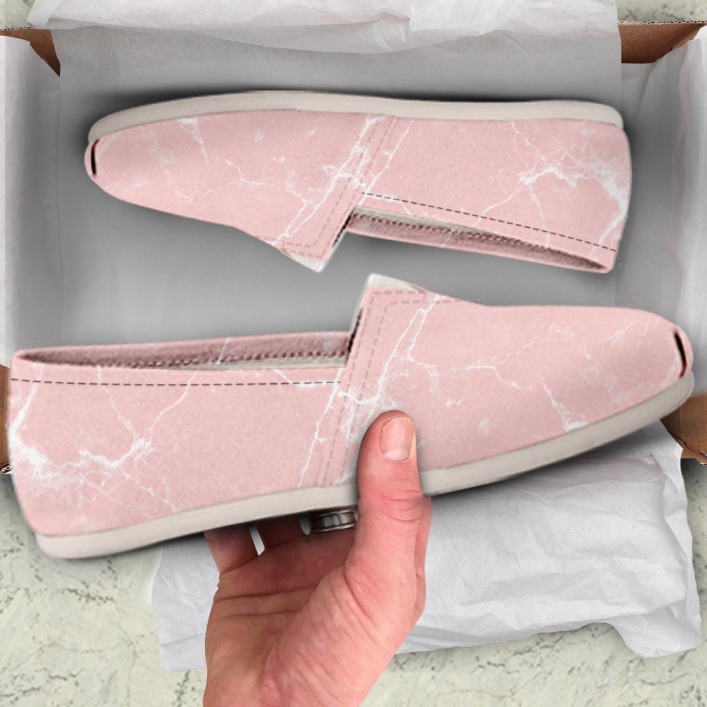 Pink Cracked Marble Canvas Shoes-grizzshop