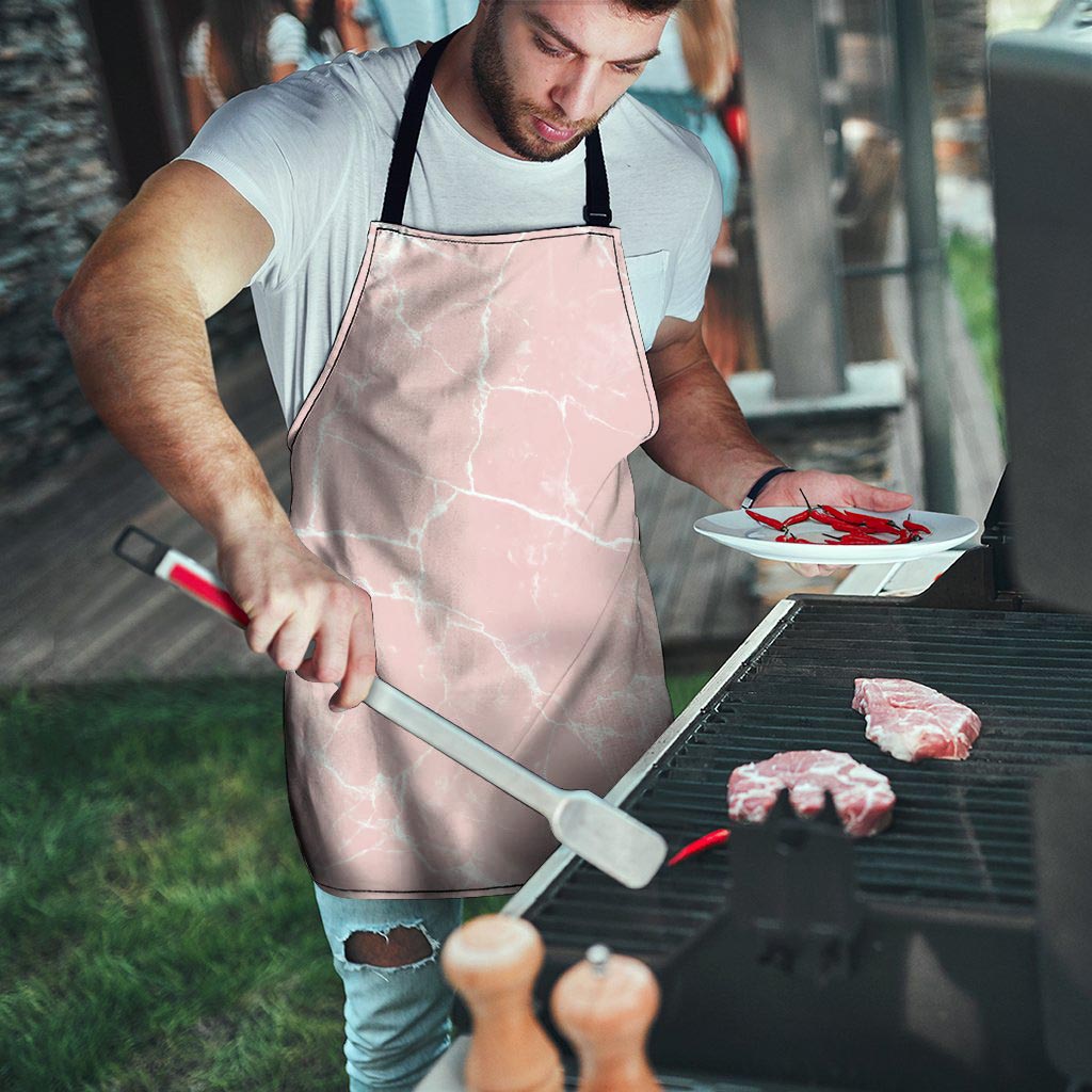 Pink Cracked Marble Men's Apron-grizzshop