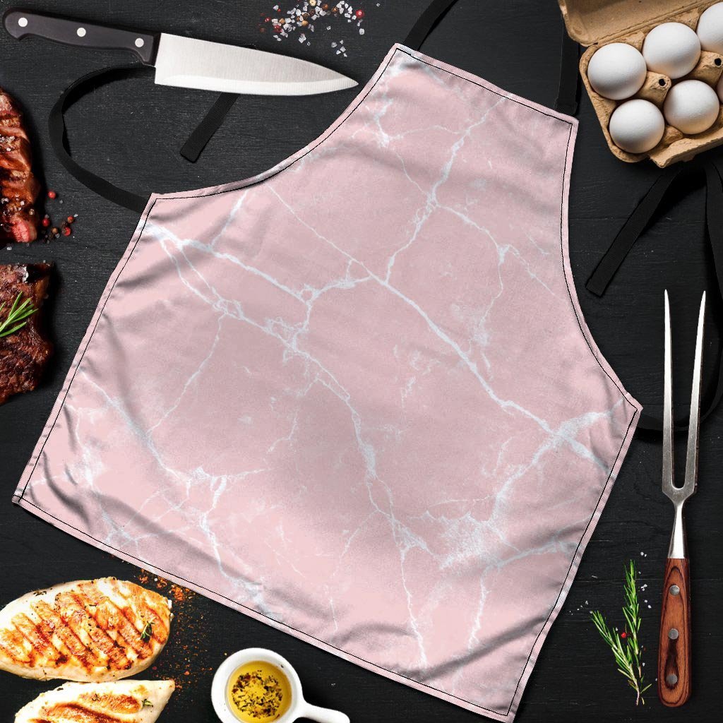 Pink Cracked Marble Men's Apron-grizzshop