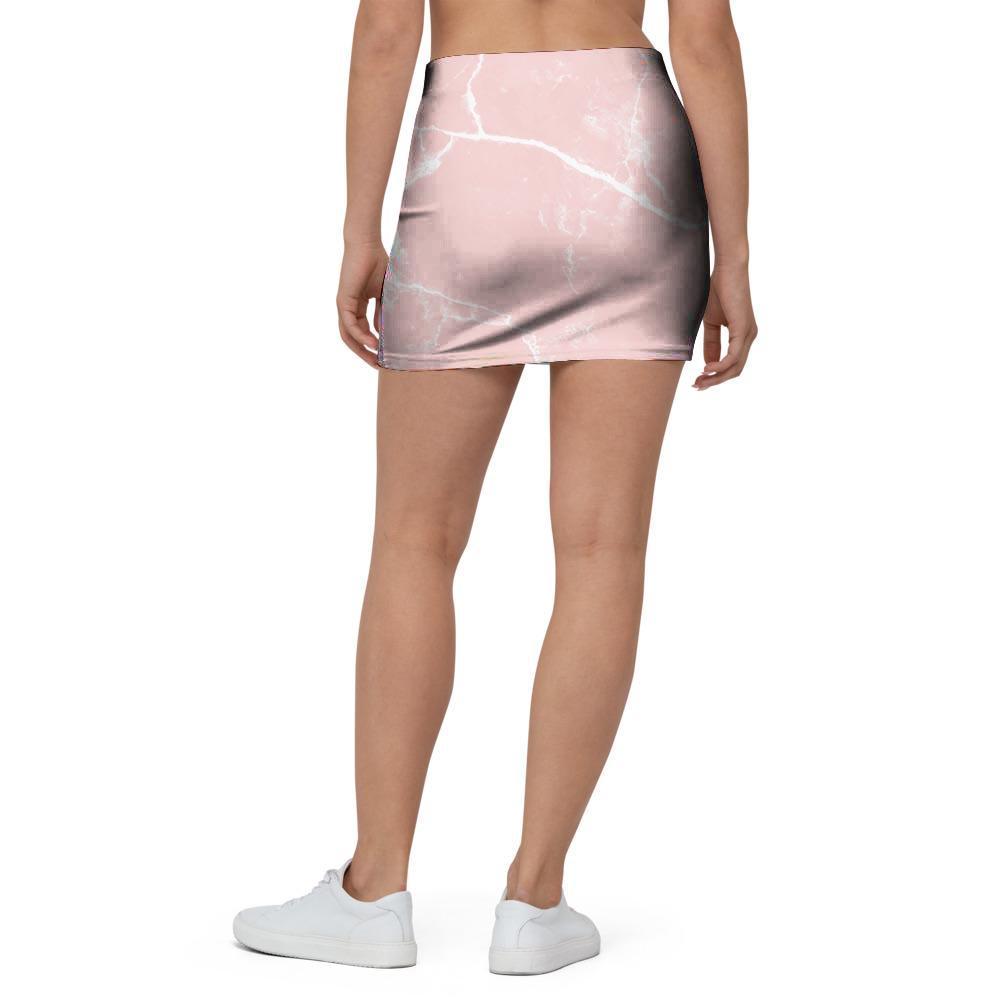 Pink Cracked Marble Mini Skirt-grizzshop