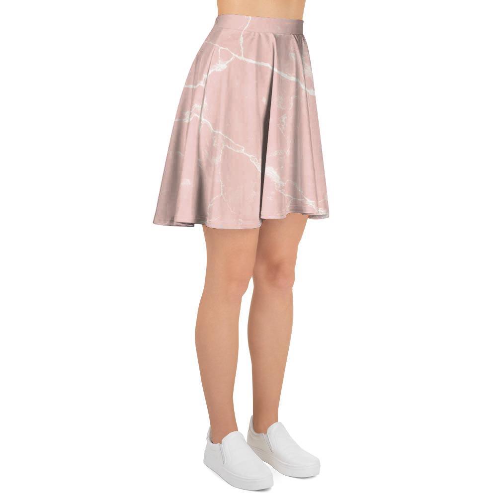 Pink Cracked Marble Women's Skirt-grizzshop