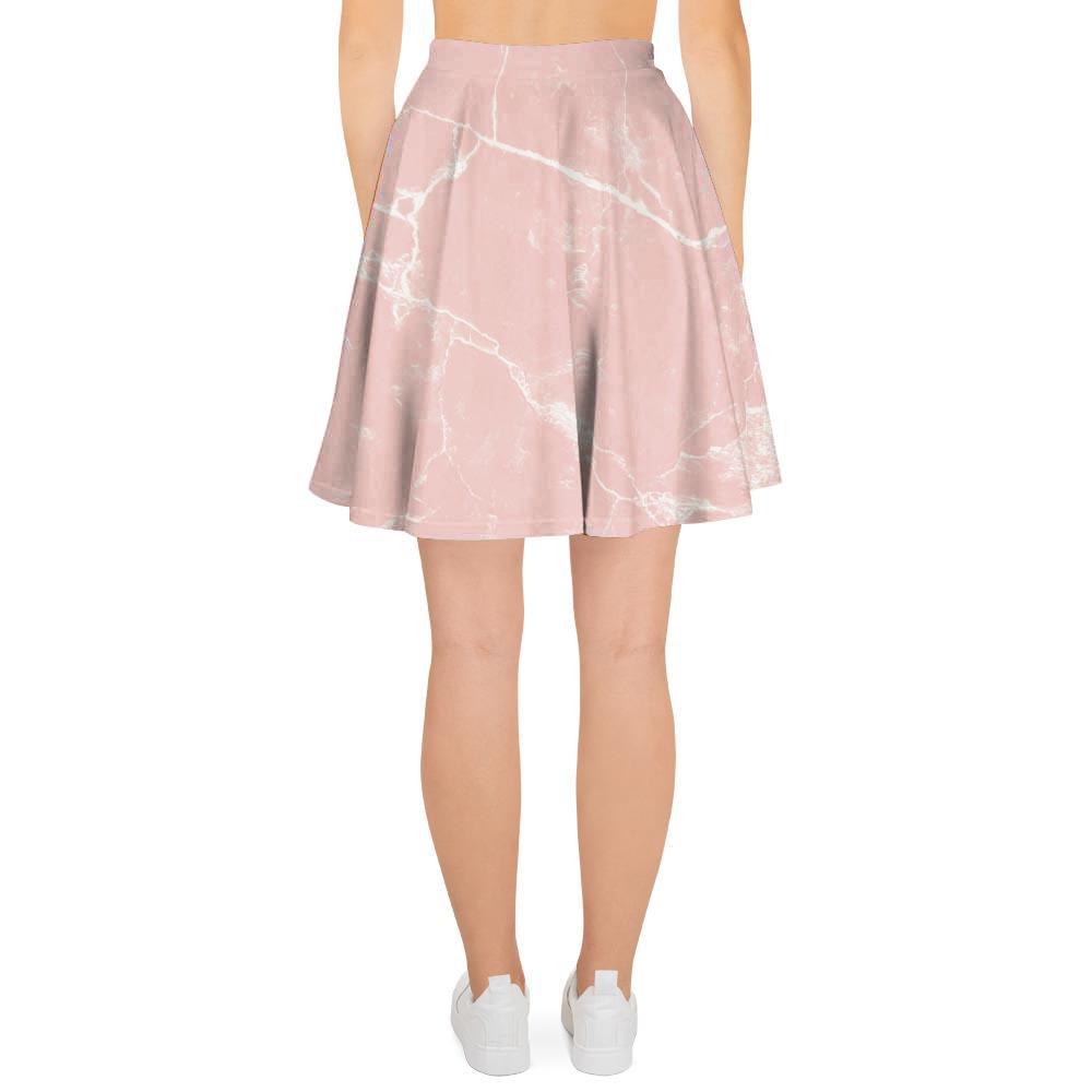Pink Cracked Marble Women's Skirt-grizzshop