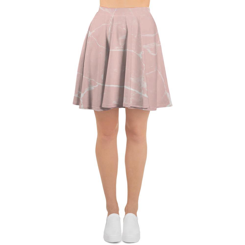 Pink Cracked Marble Women's Skirt-grizzshop